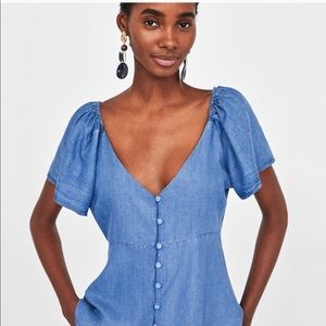Zara chambray top